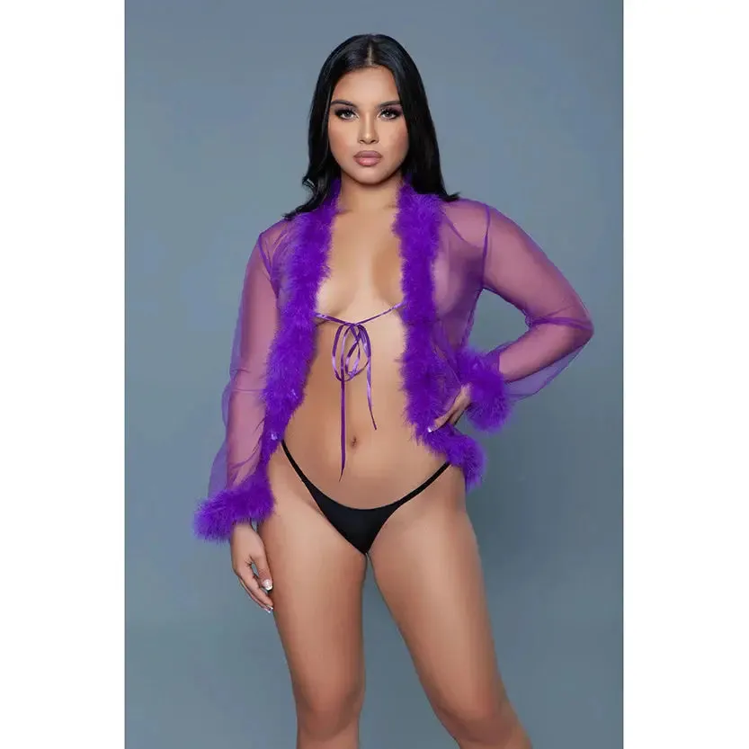 BeWicked Bou Robe Violet Sexy Robe Lingerie O/S