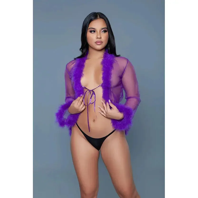BeWicked Bou Robe Violet Sexy Robe Lingerie O/S
