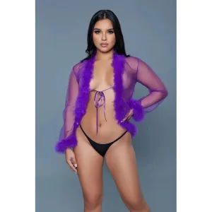 BeWicked Bou Robe Violet Sexy Robe Lingerie O/S