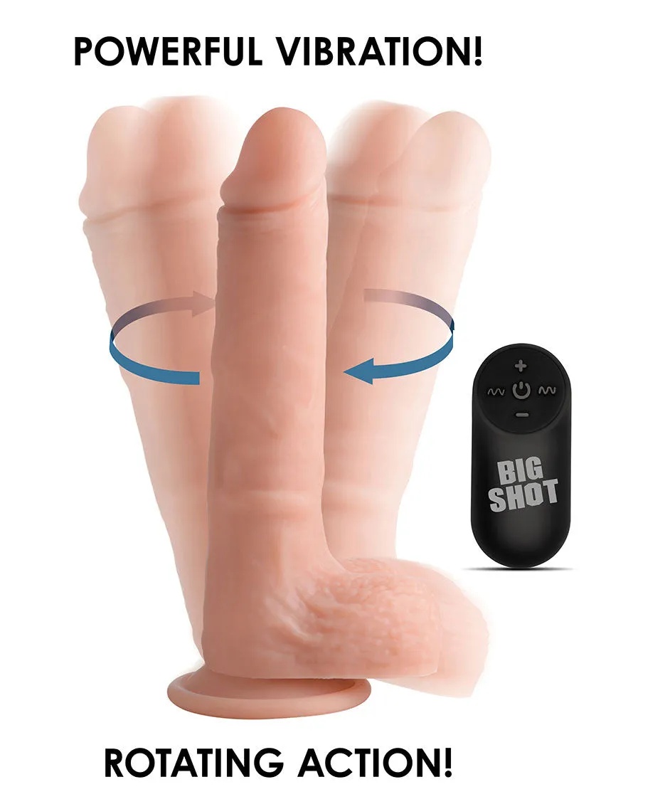 Big Shot 9 Rotating Rechargeable Liquid Silicone Dong With Balls