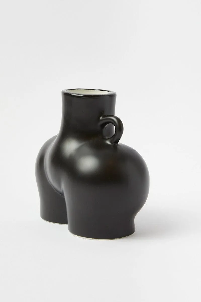Black Ceramic Booty Vase
