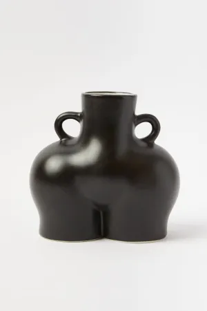 Black Ceramic Booty Vase