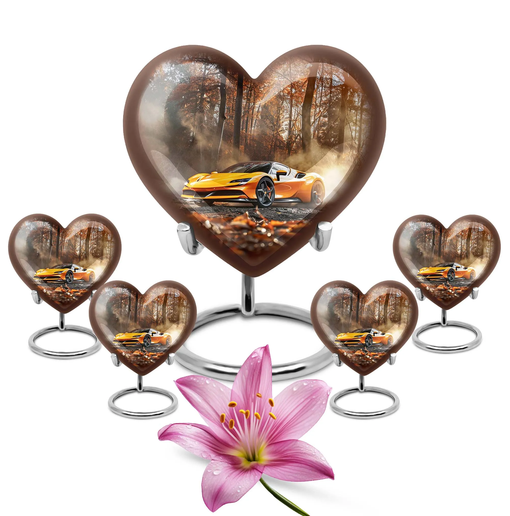 Car Heart Memorial Urn for Adult Male - Tribute to Loved Ones