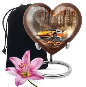 Car Heart Memorial Urn for Adult Male - Tribute to Loved Ones