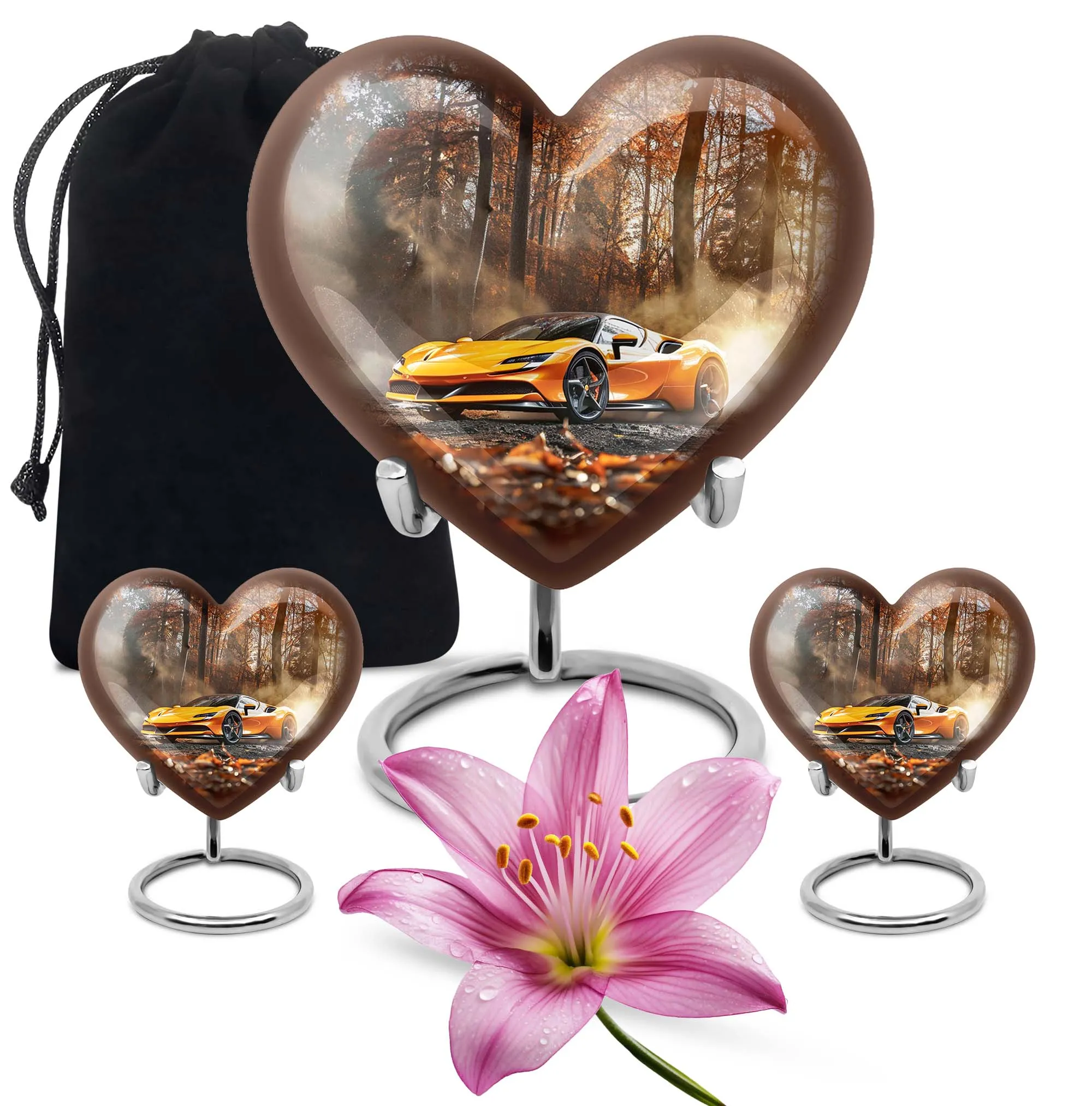 Car Heart Memorial Urn for Adult Male - Tribute to Loved Ones