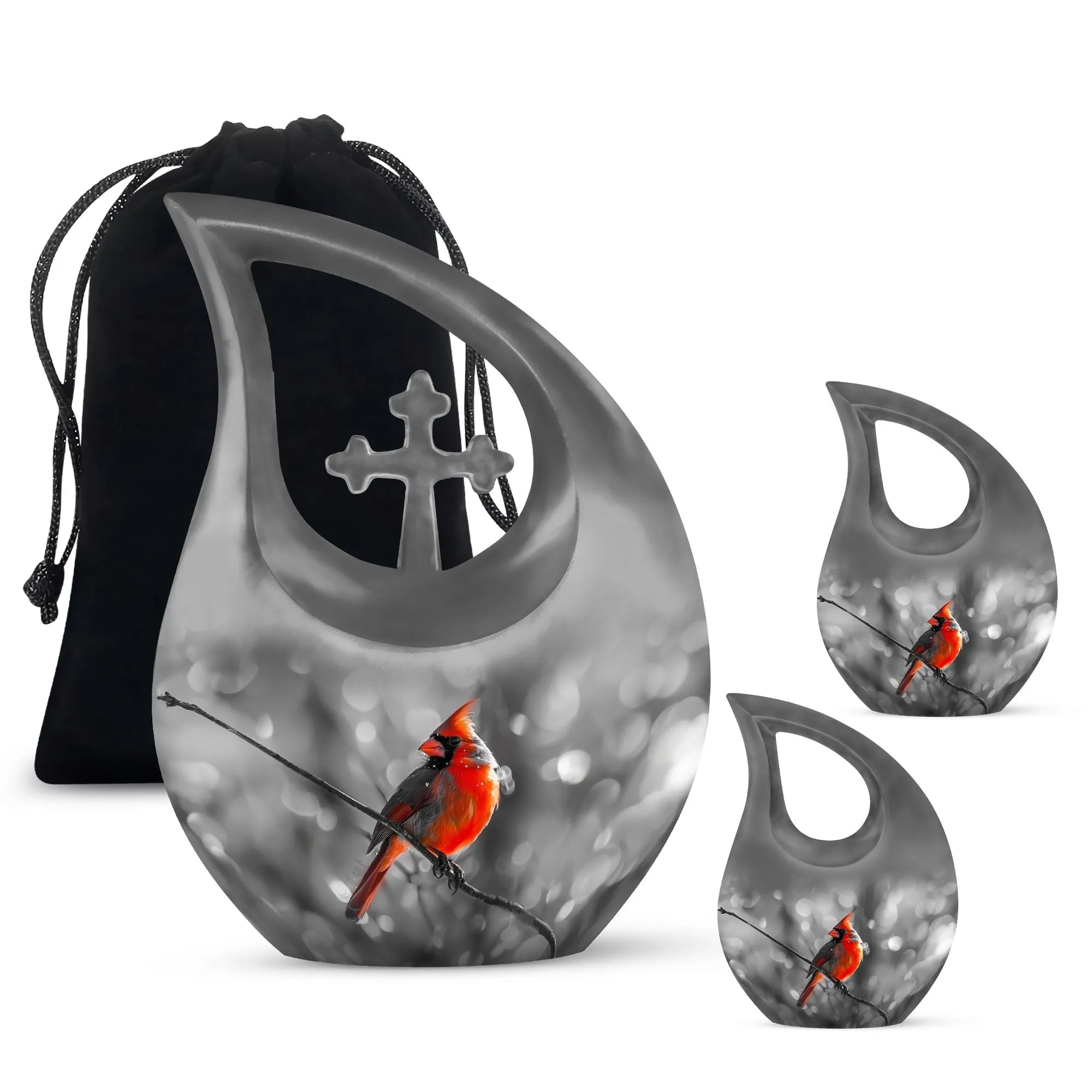 Cardinal Bird Tribute: Affection Memorial Urn for Cremation Ashes