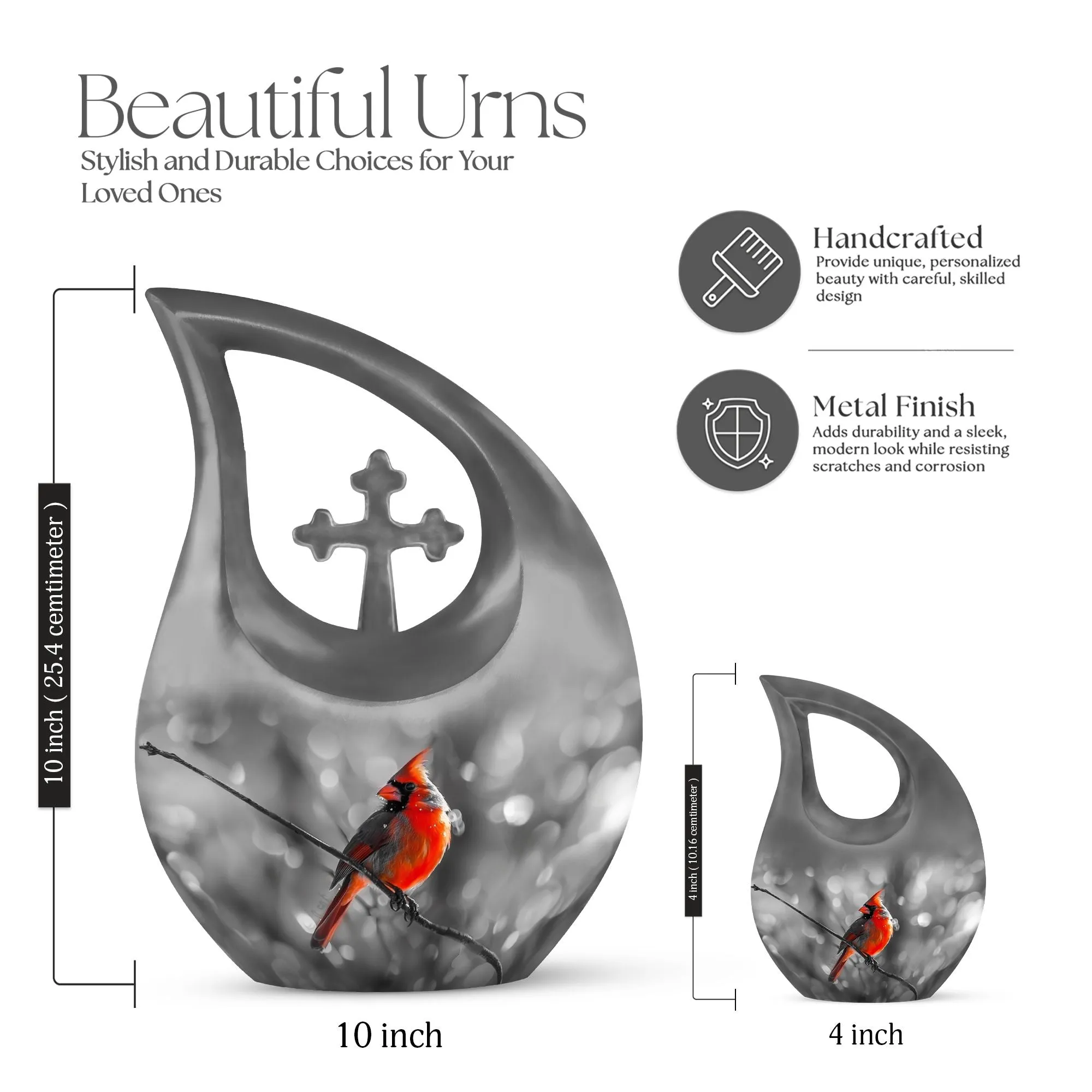 Cardinal Bird Tribute: Affection Memorial Urn for Cremation Ashes