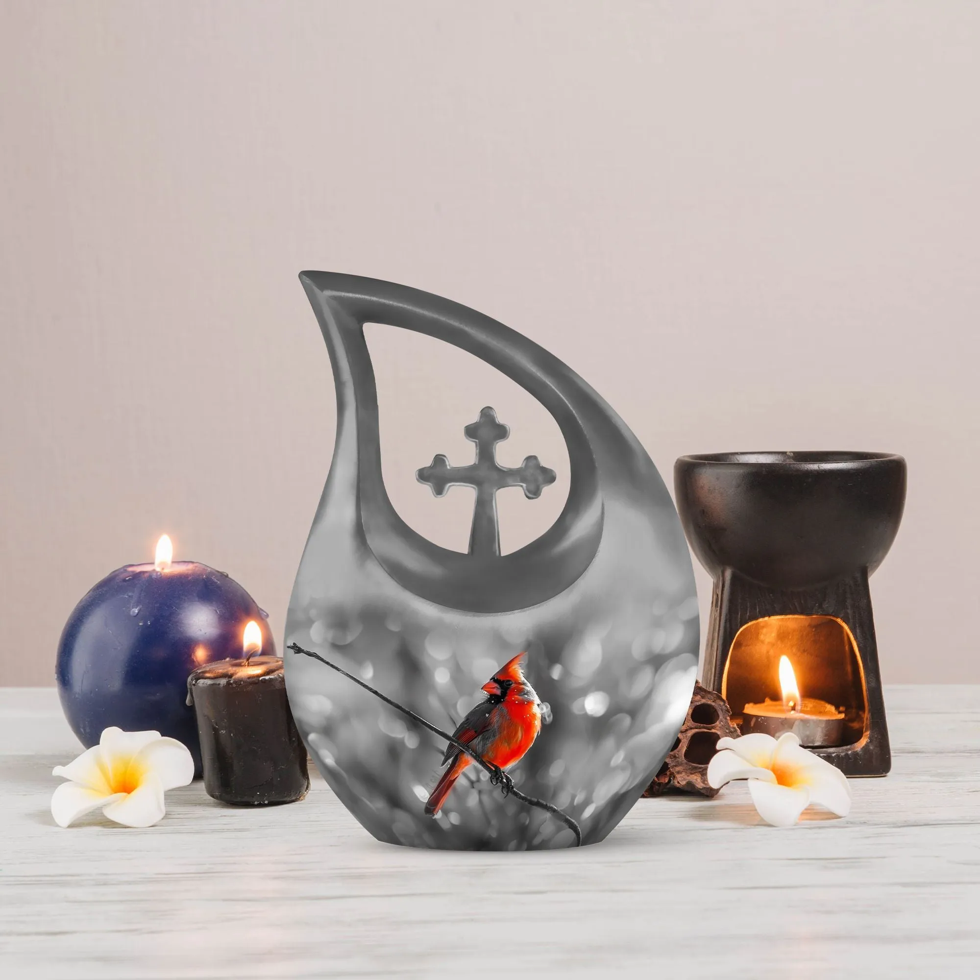 Cardinal Bird Tribute: Affection Memorial Urn for Cremation Ashes