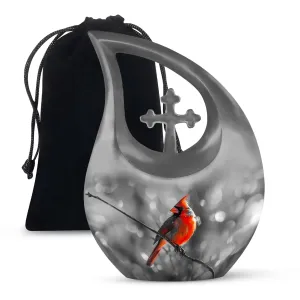 Cardinal Bird Tribute: Affection Memorial Urn for Cremation Ashes