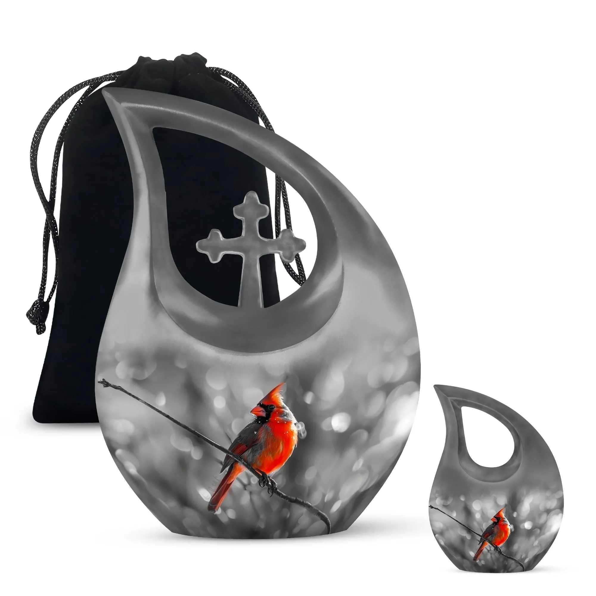 Cardinal Bird Tribute: Affection Memorial Urn for Cremation Ashes