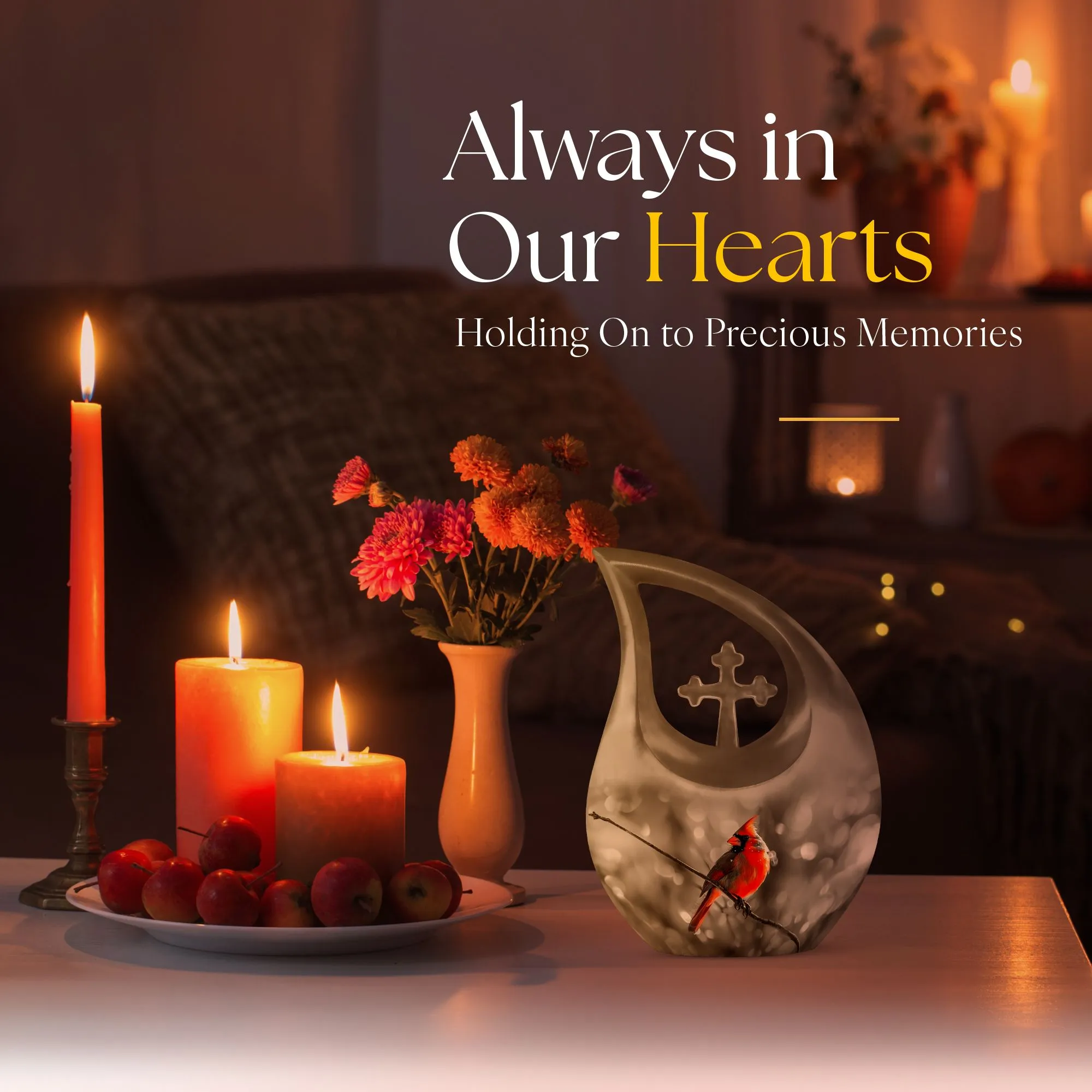 Cardinal Bird Tribute: Affection Memorial Urn for Cremation Ashes