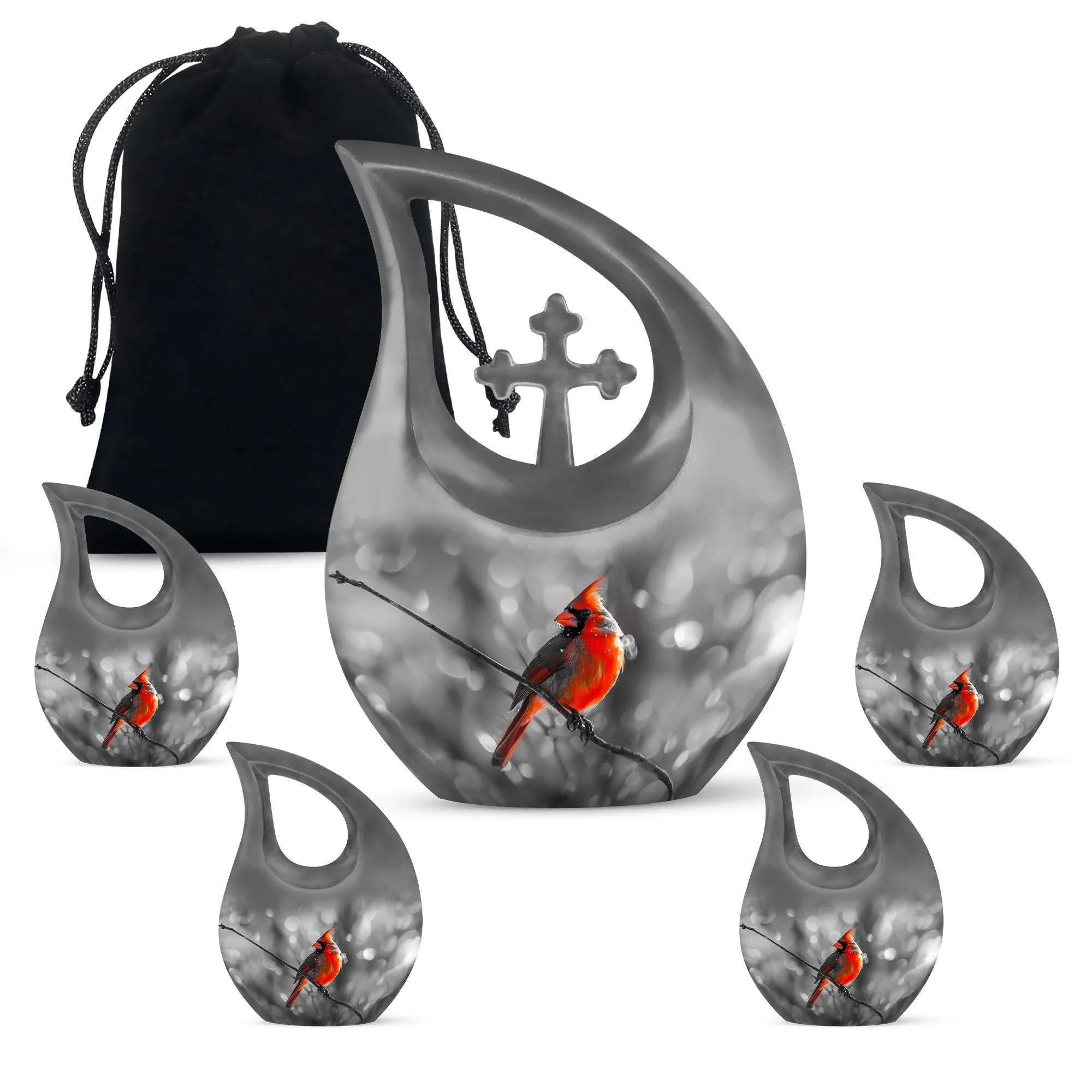 Cardinal Bird Tribute: Affection Memorial Urn for Cremation Ashes