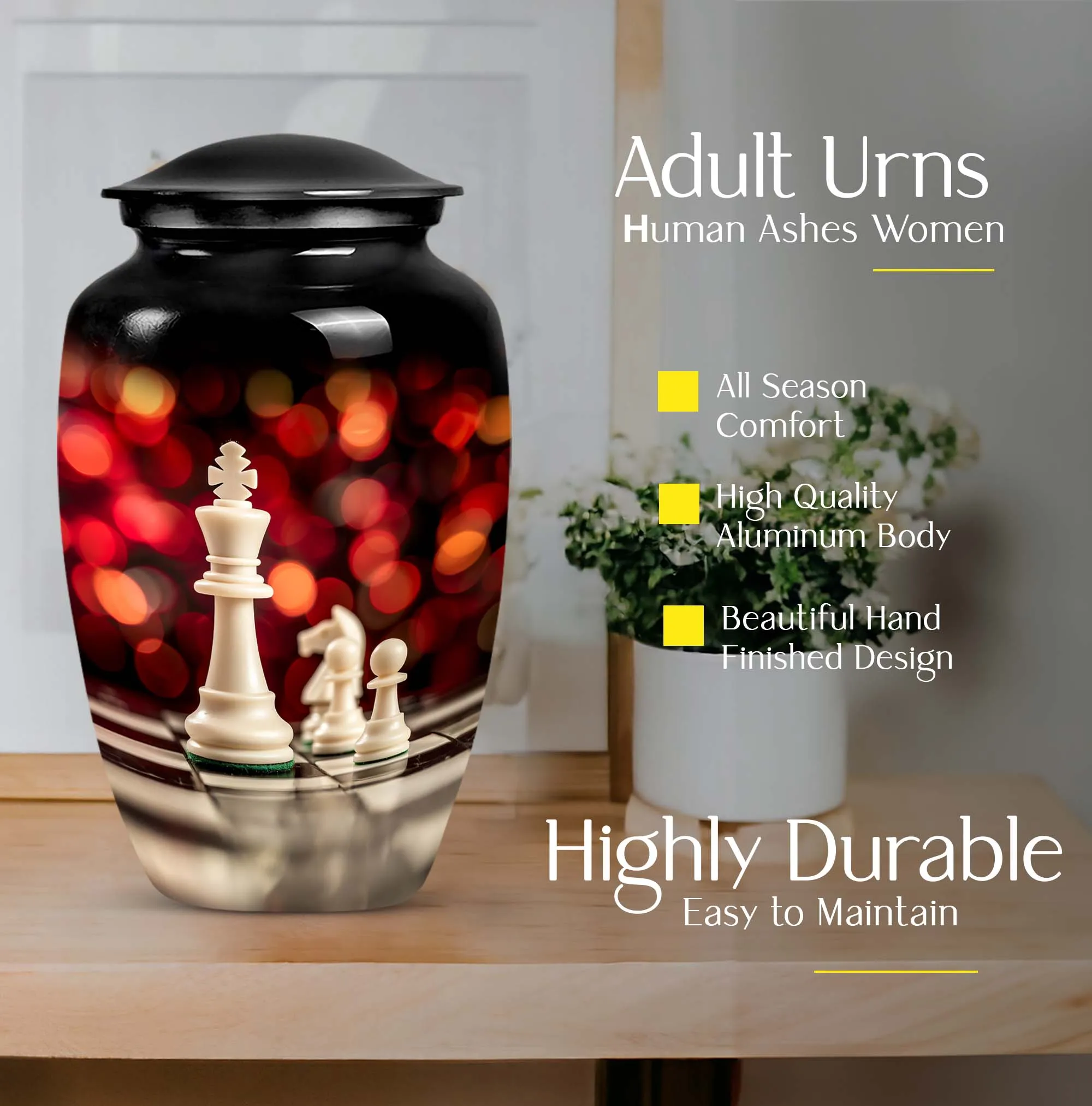 Chess Urn Tribute:  Cremation Hold for Adult Male Remembrance