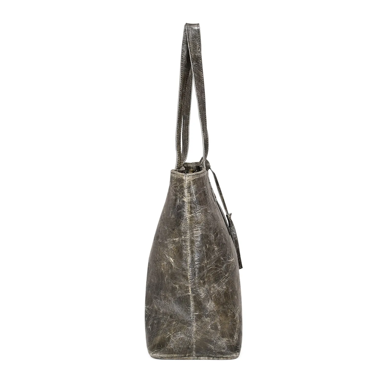 Corral Womens D1288 Dark Olive Leather 5 Liter Distressed Tote Bag 1 BG