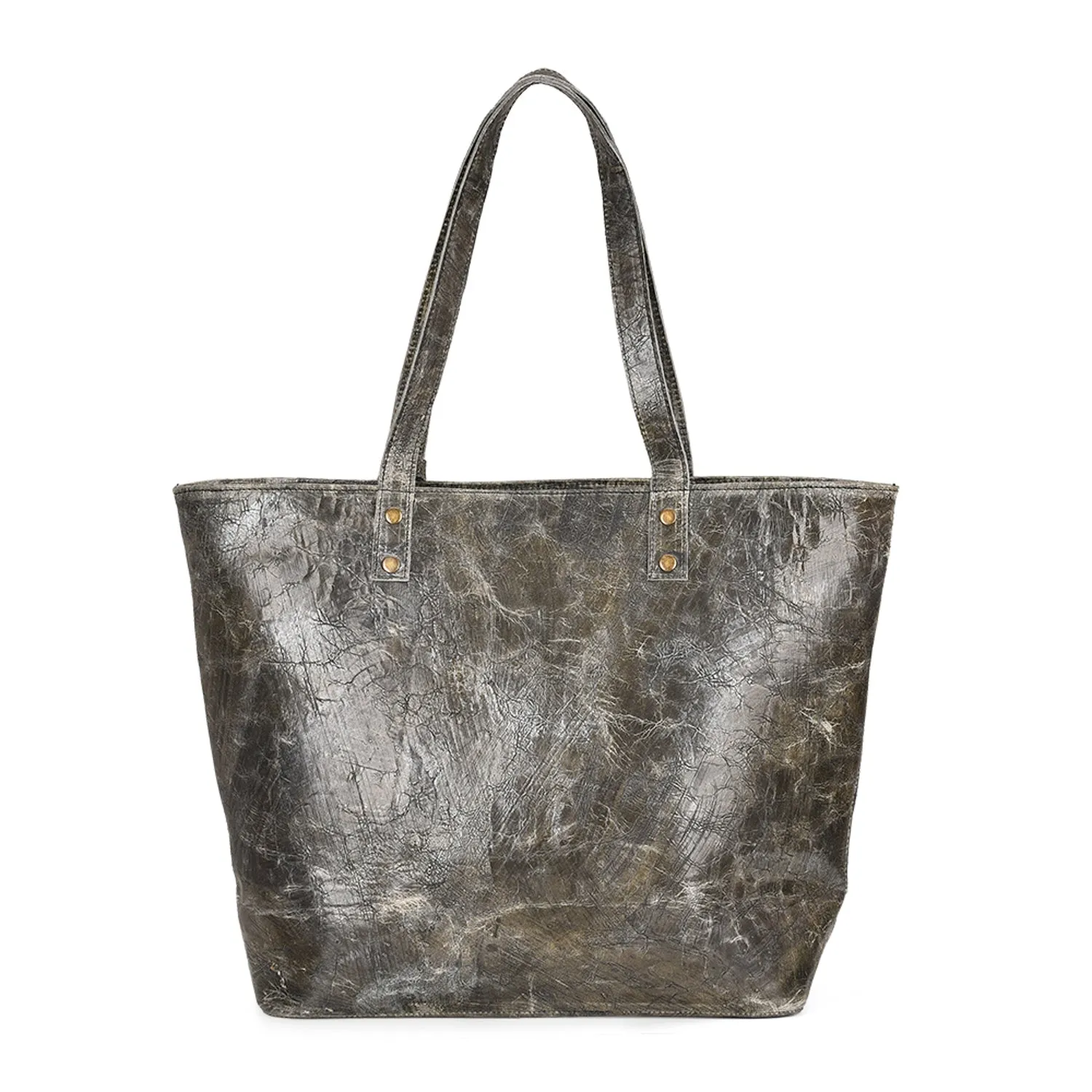 Corral Womens D1288 Dark Olive Leather 5 Liter Distressed Tote Bag 1 BG