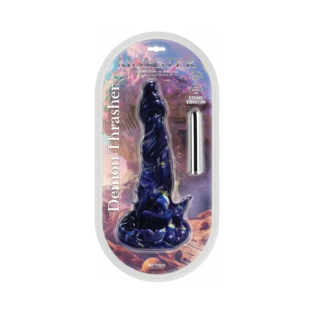 Demon Dildo Sex Toy Thrasher with Vibrating Bullet Silicone Dildo 6.5 in