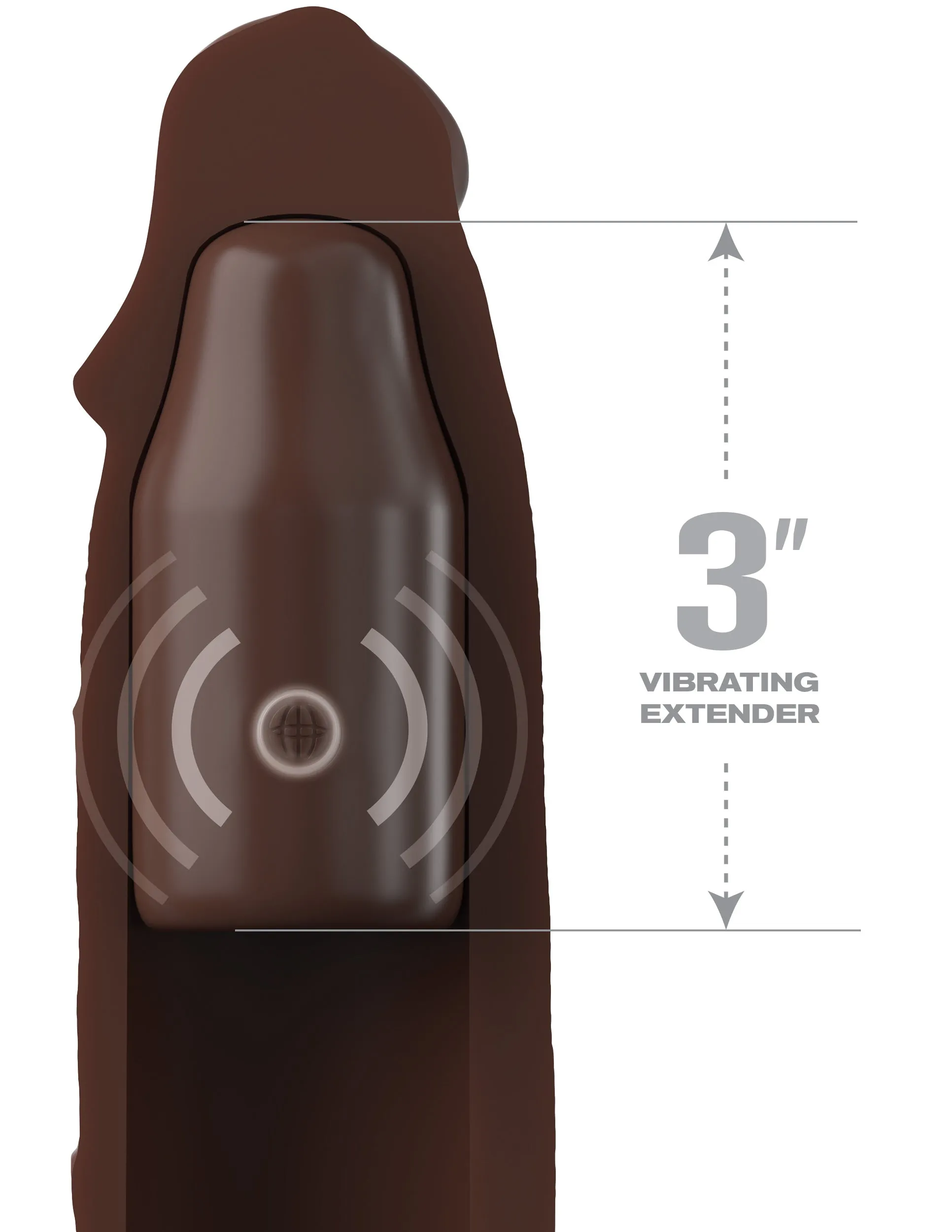 Fantasy X-tensions Elite - 3 Vibrating Mega X-tension with Remote - Brown