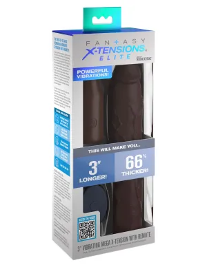 Fantasy X-tensions Elite - 3 Vibrating Mega X-tension with Remote - Brown