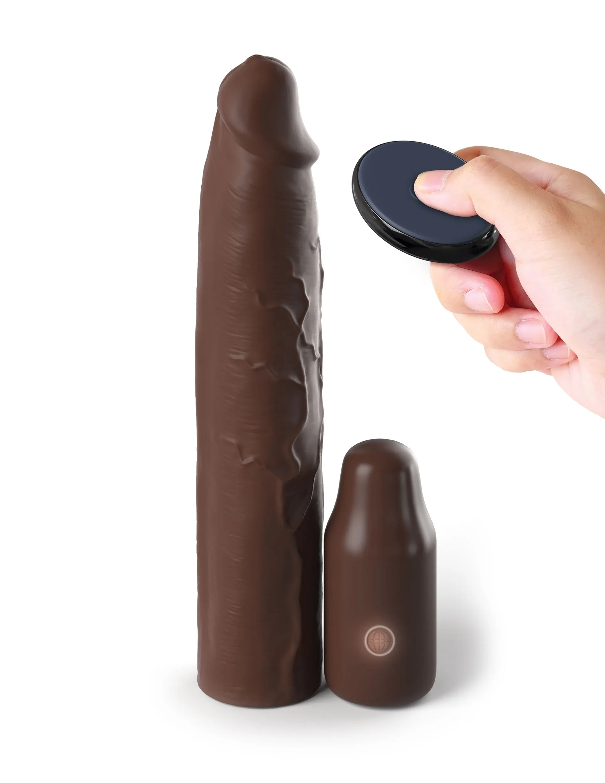 Fantasy X-tensions Elite - 3 Vibrating Mega X-tension with Remote - Brown