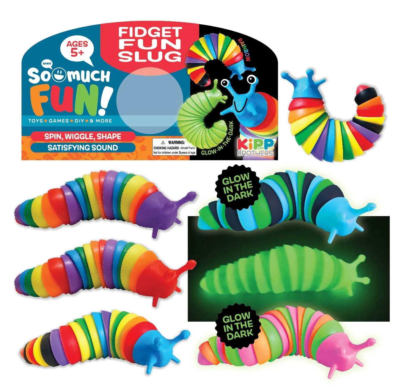 Fidget Sensory Slug Toy - 12 Pieces Per Retail Ready Display 23243