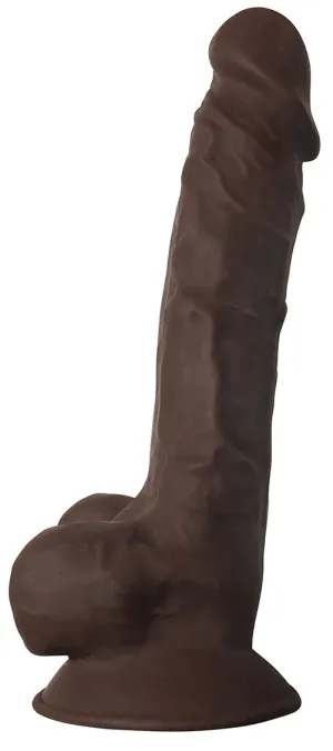Fleshstixxx 7 Silicone Dildo With Ball Chocolate