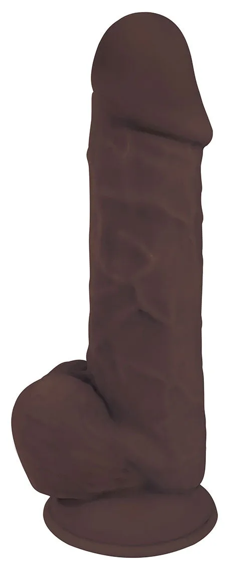 Fleshstixxx 8 Silicone Dildo With Ball Chocolate