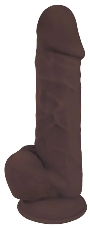 Fleshstixxx 8 Silicone Dildo With Ball Chocolate
