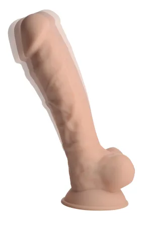 Fleshstixxx 8 Vibrating Silicone Dildo With Balls Light
