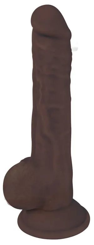 Fleshstixxx 9 Silicone Dildo With Ball Chocolate