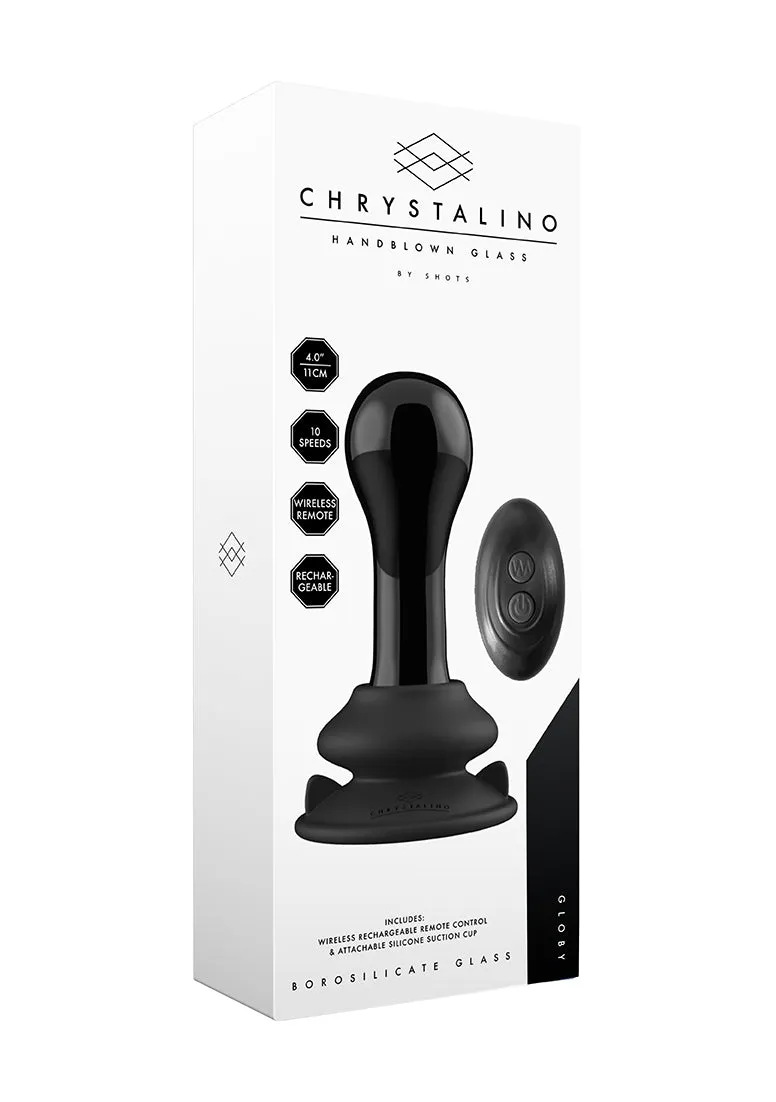 Globy - Glass Vibrator - With Suction Cup And Remote - Rechargeable - 10 Speed