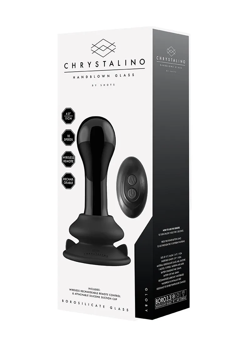 Globy - Glass Vibrator - With Suction Cup And Remote - Rechargeable - 10 Speed