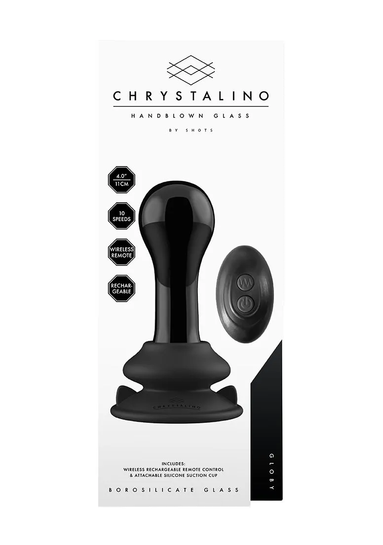 Globy - Glass Vibrator - With Suction Cup And Remote - Rechargeable - 10 Speed