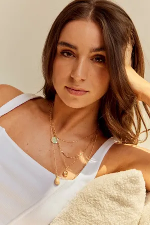 Gold Shell Pendent Layered Necklace