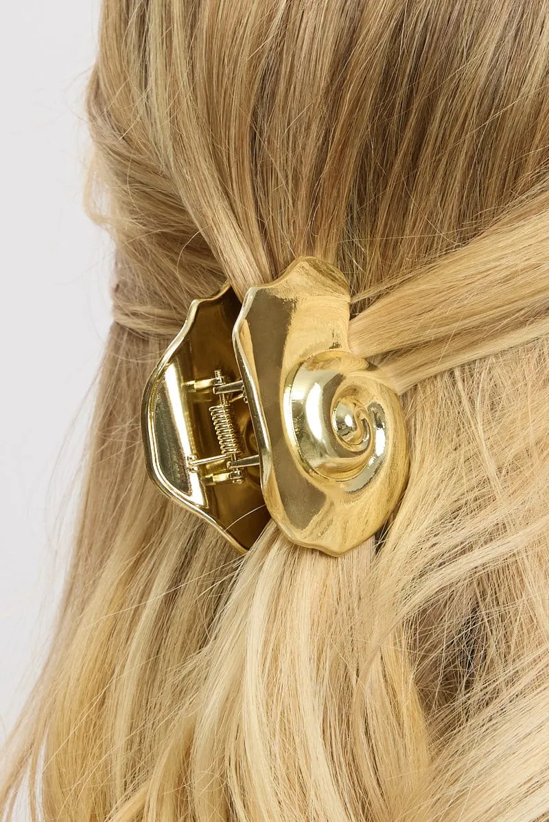 Gold Spiral Claw Clip