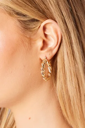 Gold Twist Hoop Earrings