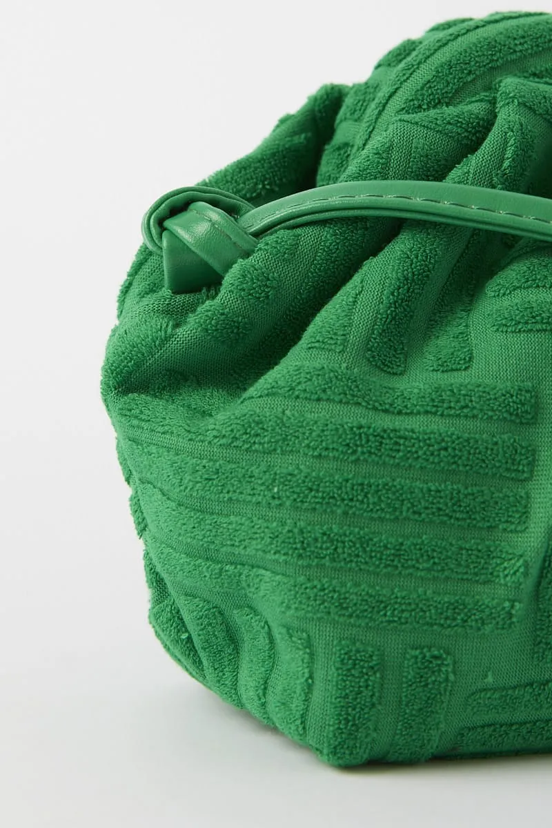 Green Toweling Detail Crossbody Bag