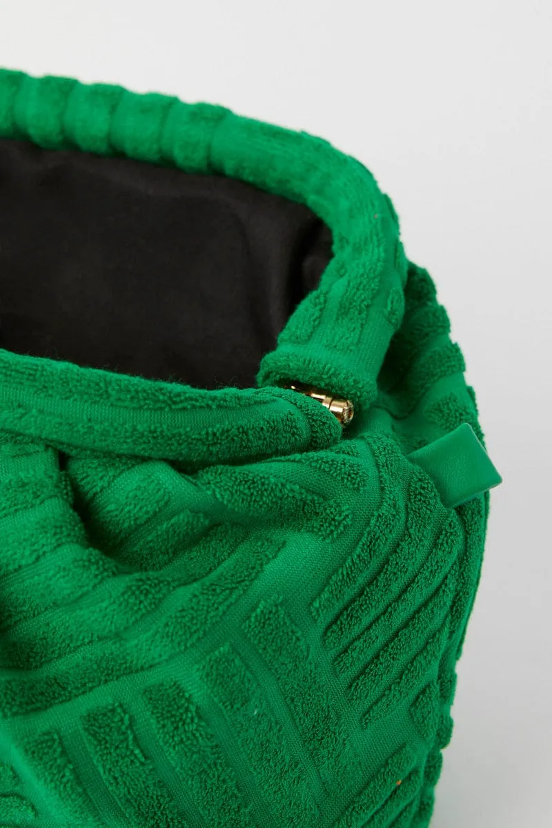 Green Toweling Detail Crossbody Bag