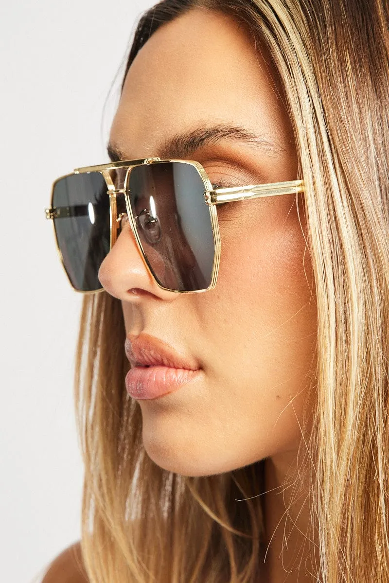 Grey Aviator Sunglasses