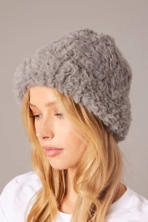 Grey Fluffy Beanie