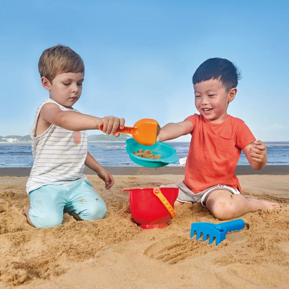 Hape Beach Basics - 4-Piece Sand Playset with Tools
