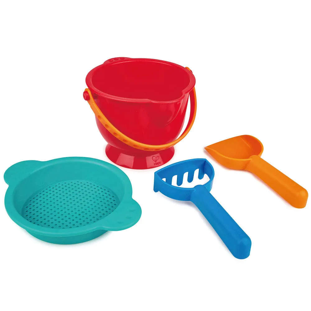 Hape Beach Basics - 4-Piece Sand Playset with Tools