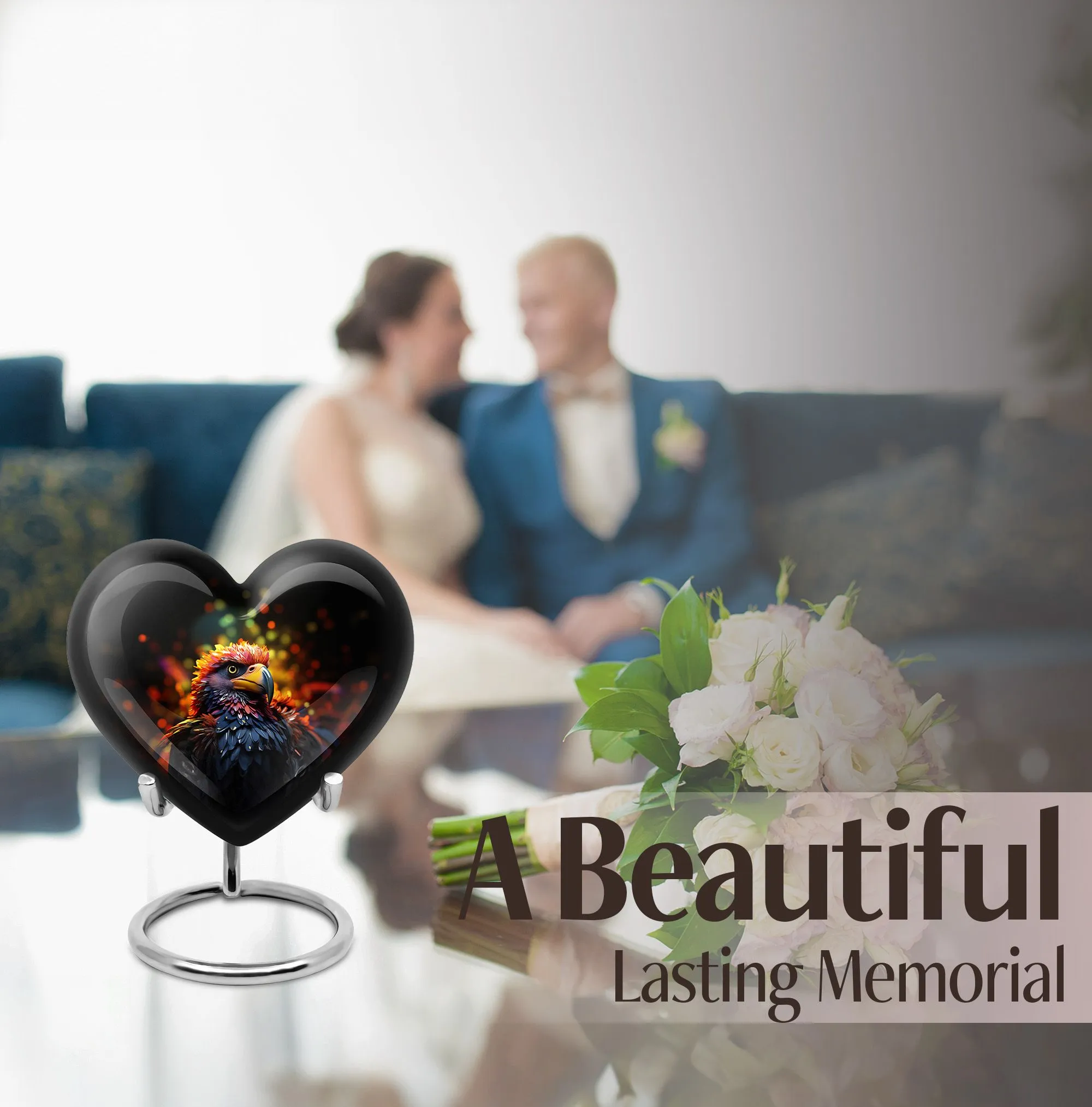 Harmonious Puffin Bird Elegy: Cremation Urn for Human Ashes