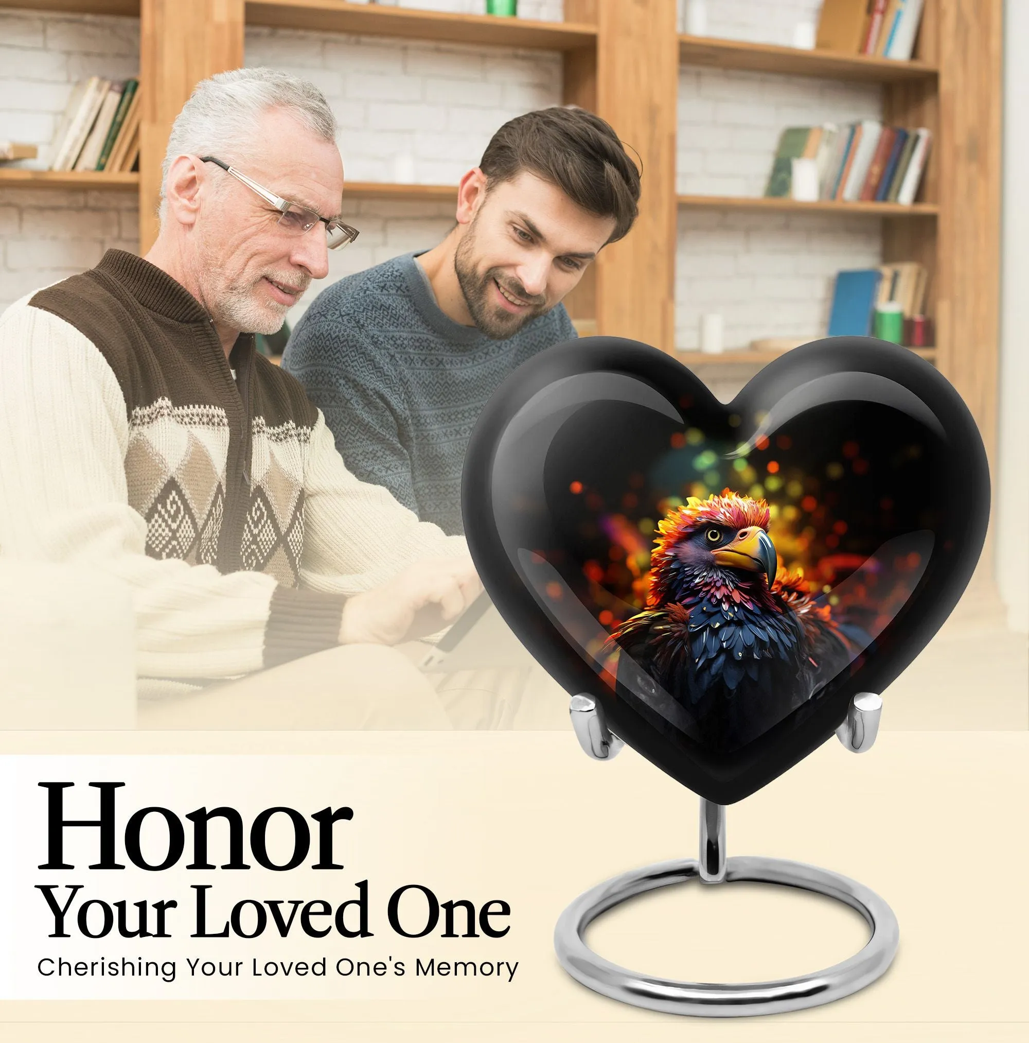 Harmonious Puffin Bird Elegy: Cremation Urn for Human Ashes