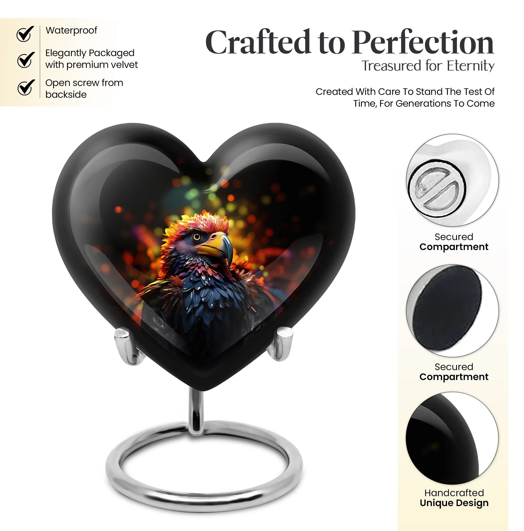 Harmonious Puffin Bird Elegy: Cremation Urn for Human Ashes