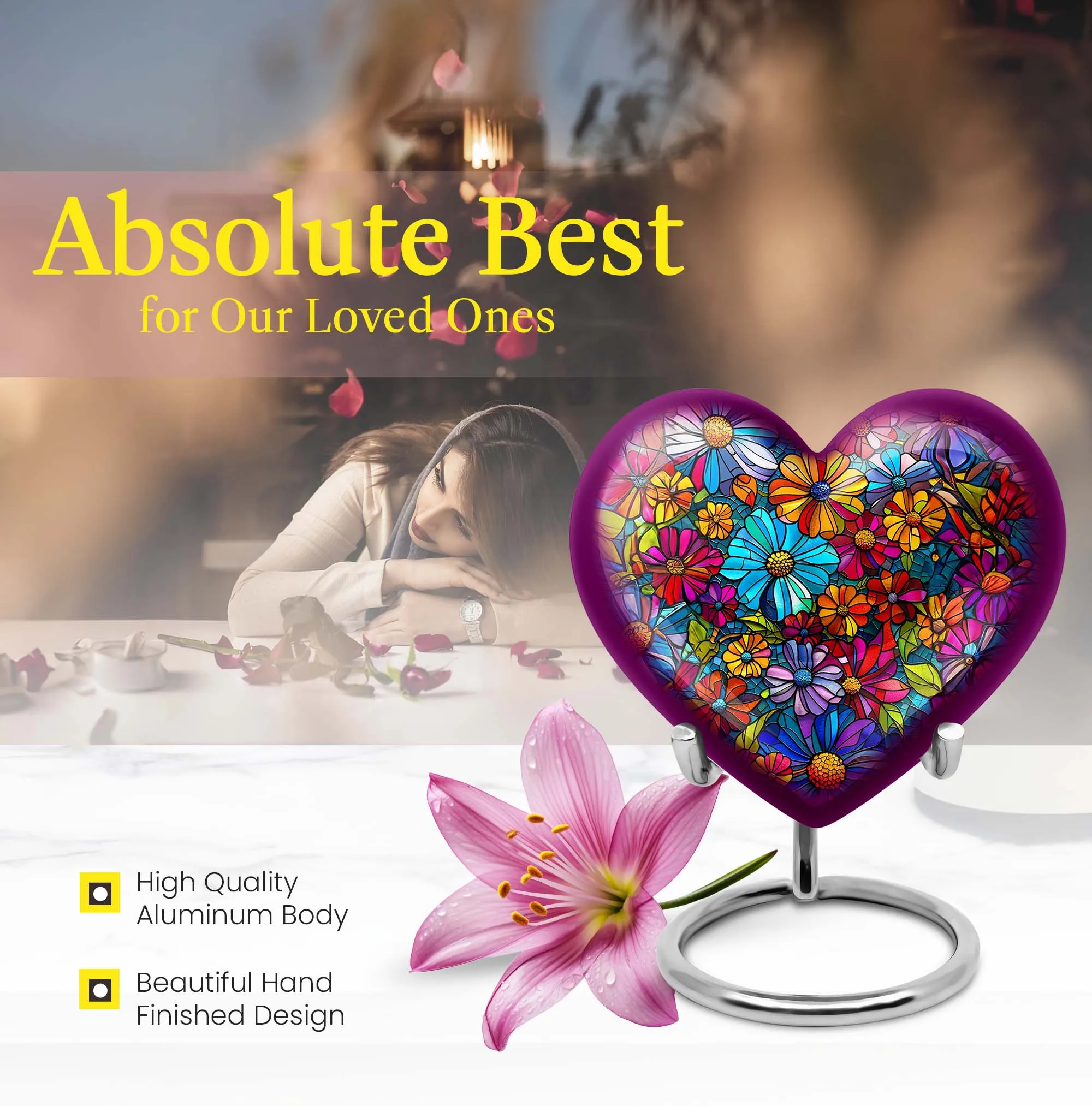 Heartfelt Blossoms: Cremation Flower Urn for Heavenly Repository