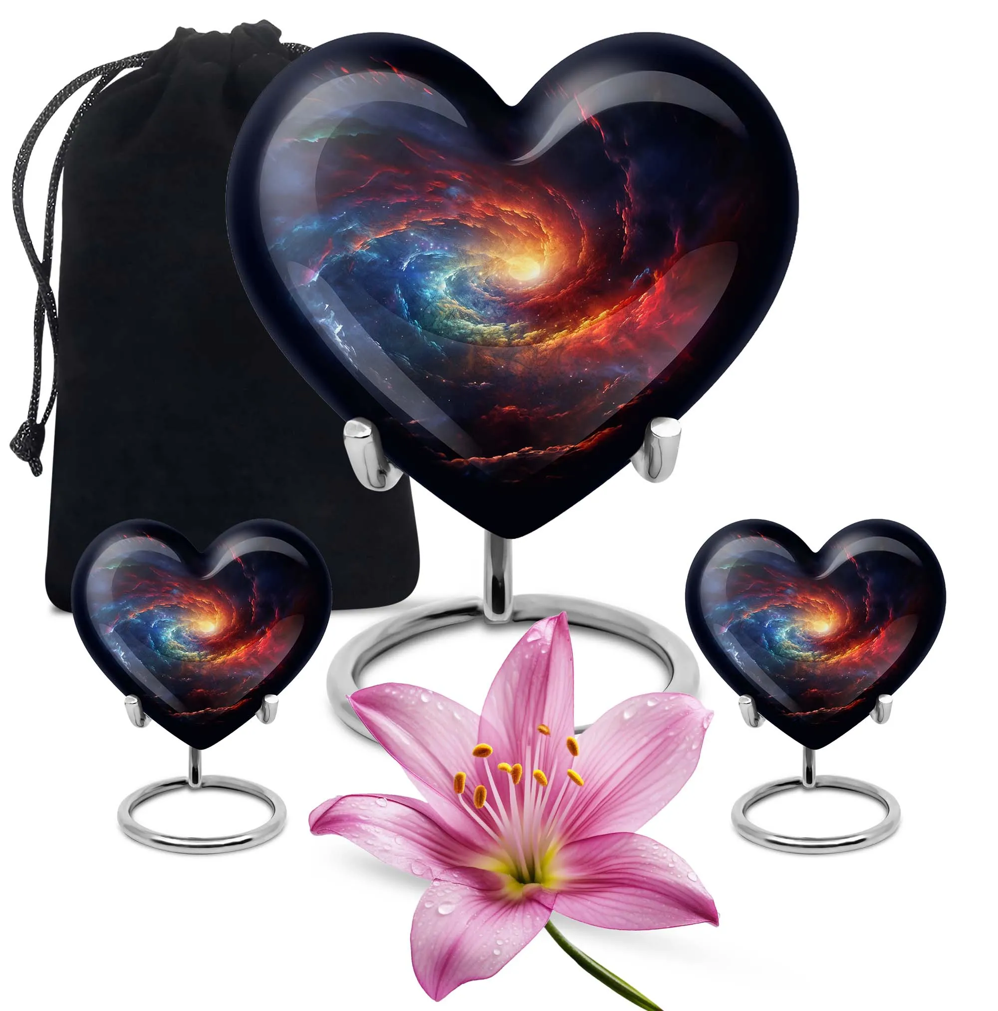 Heartfelt Rememberance - Unique Galaxy Urn for Custom Burial Memories, 10 Inches