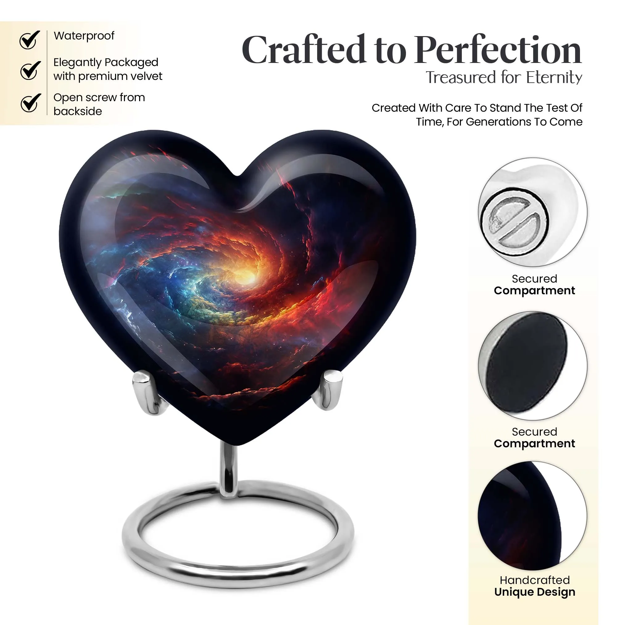 Heartfelt Rememberance - Unique Galaxy Urn for Custom Burial Memories, 10 Inches