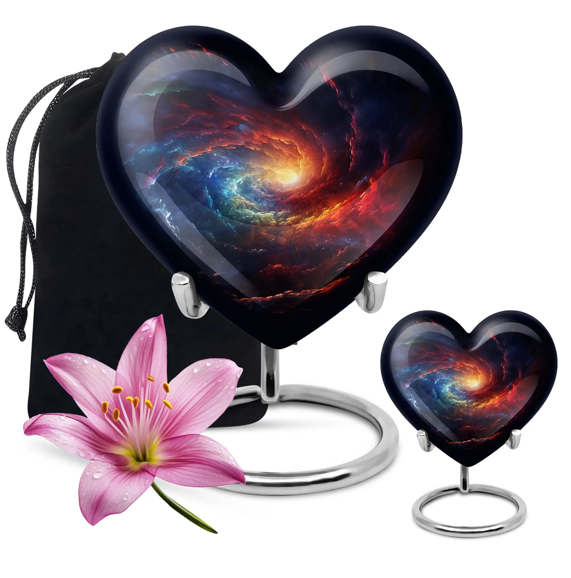 Heartfelt Rememberance - Unique Galaxy Urn for Custom Burial Memories, 10 Inches