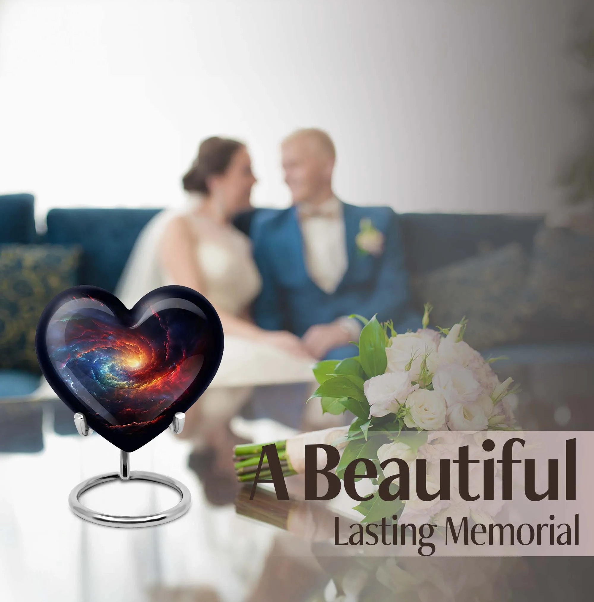 Heartfelt Rememberance - Unique Galaxy Urn for Custom Burial Memories, 10 Inches
