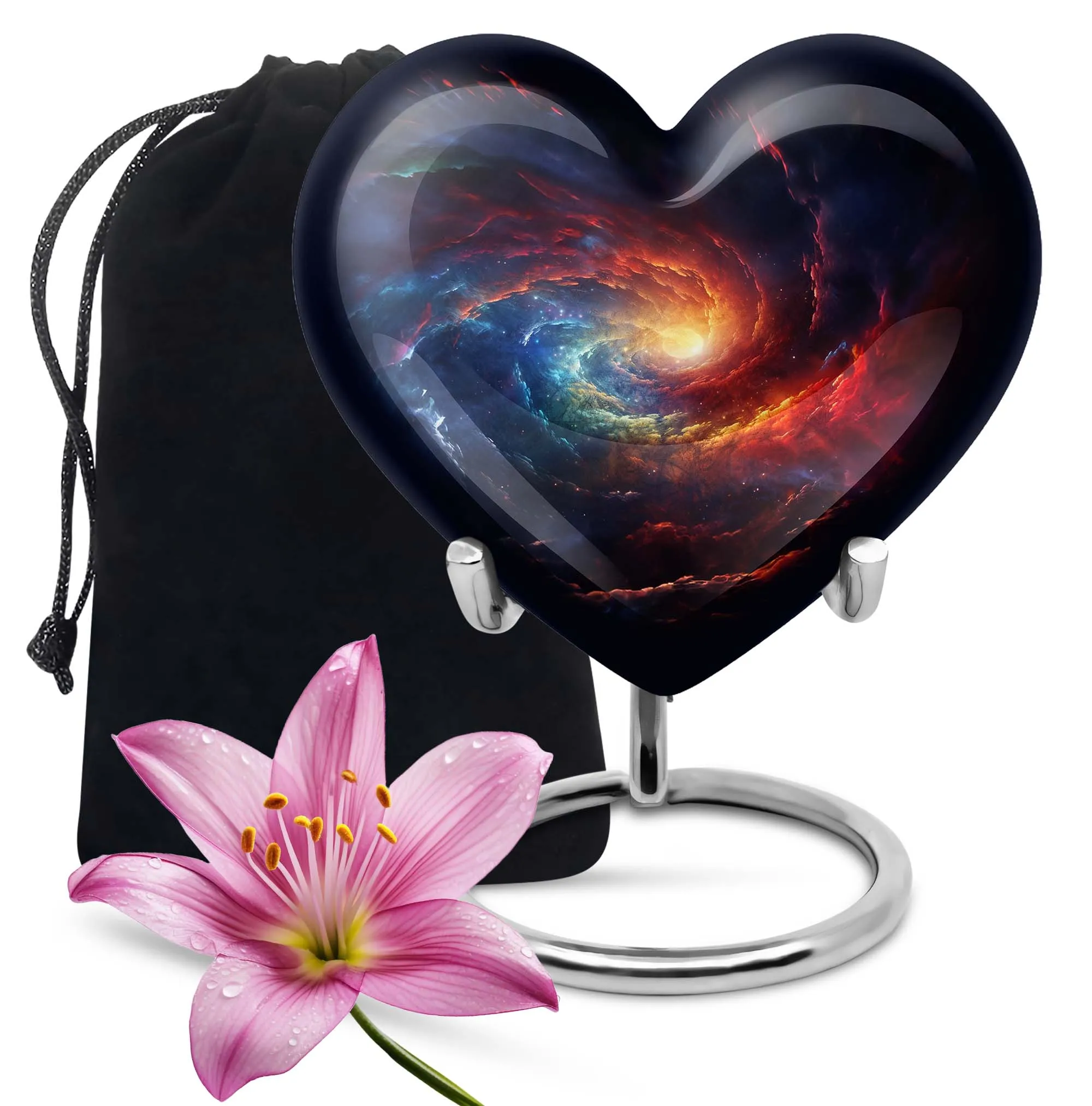 Heartfelt Rememberance - Unique Galaxy Urn for Custom Burial Memories, 10 Inches